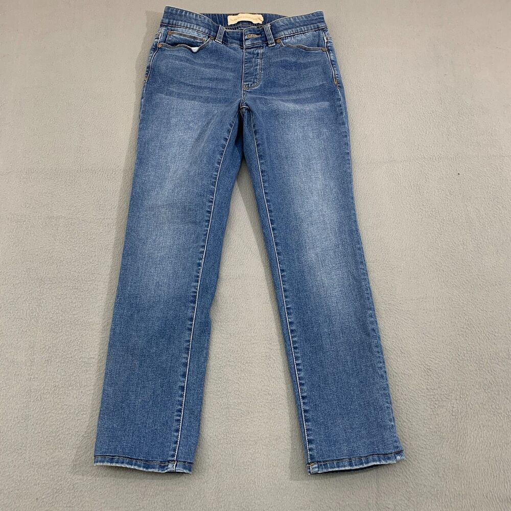 Soft Surroundings Jeans Womens Size PXS Stretch Distressed Straight Fit 27x26